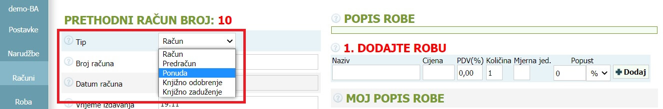 Kako izraditi ponudu
Kako izraditi ponudu