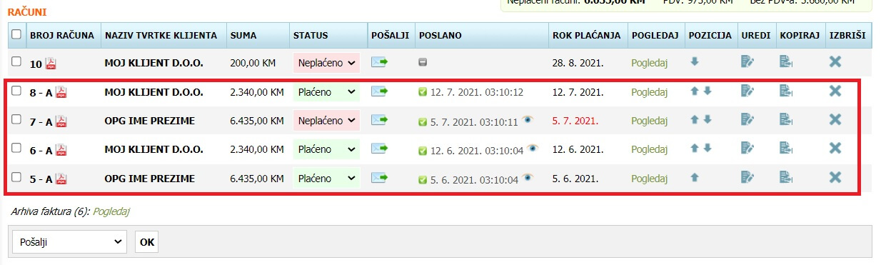 Ponavljajuće fakture Ponavljajuće fakture
