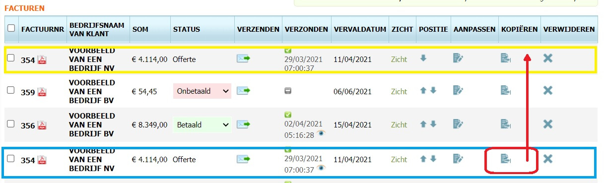 hoe factuur te kopiëren