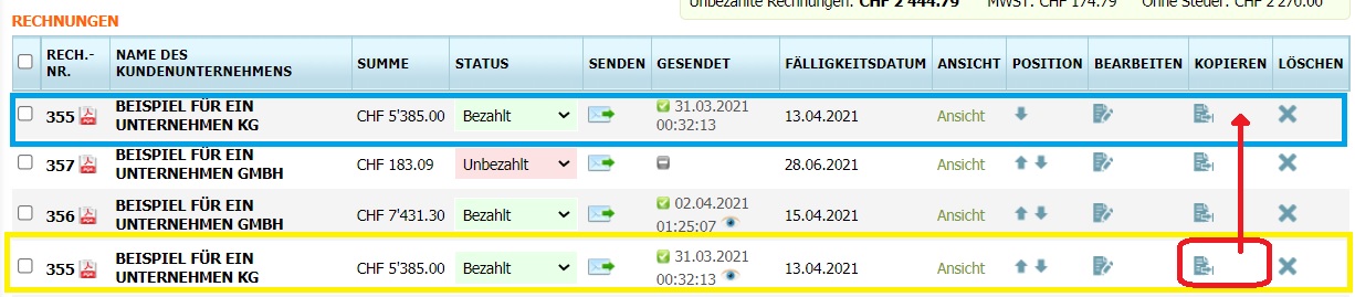wie Sie eine Rechnung kopieren wie Sie eine Rechnung kopieren