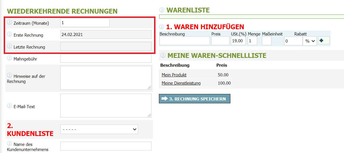 Wie sie wiederkehrende rechnungen erstellen Wie sie wiederkehrende rechnungen erstellen