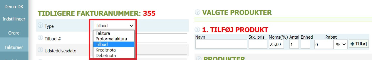 Hvordan laver man et tilbud Hvordan laver man et tilbud