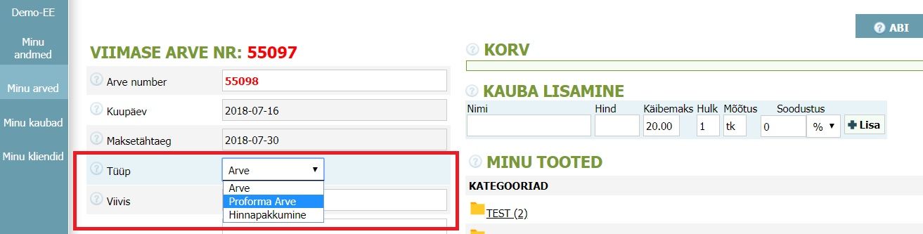 Kuidas koostada proforma arvet
