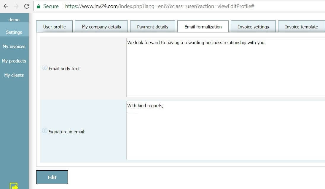 User Profile - Email Settings User Profile - Email Settings