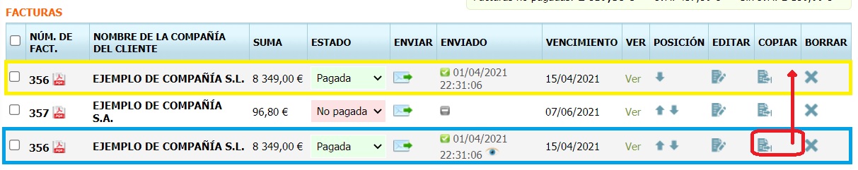 Cómo copiar una factura Cómo copiar una factura