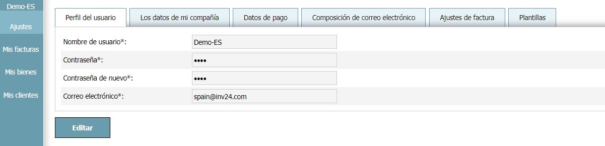 Perfil del usuario - Ajustes Perfil del usuario - Ajustes