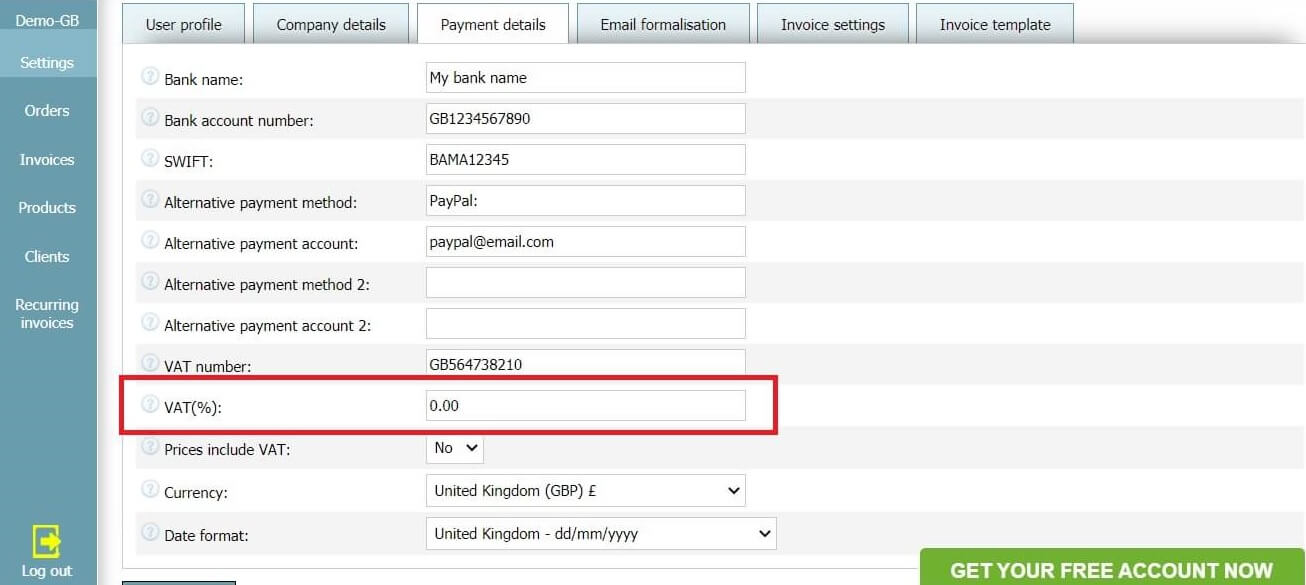 How to make an invoice without VAT