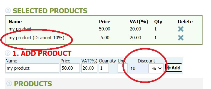 How to make an invoice with discounts