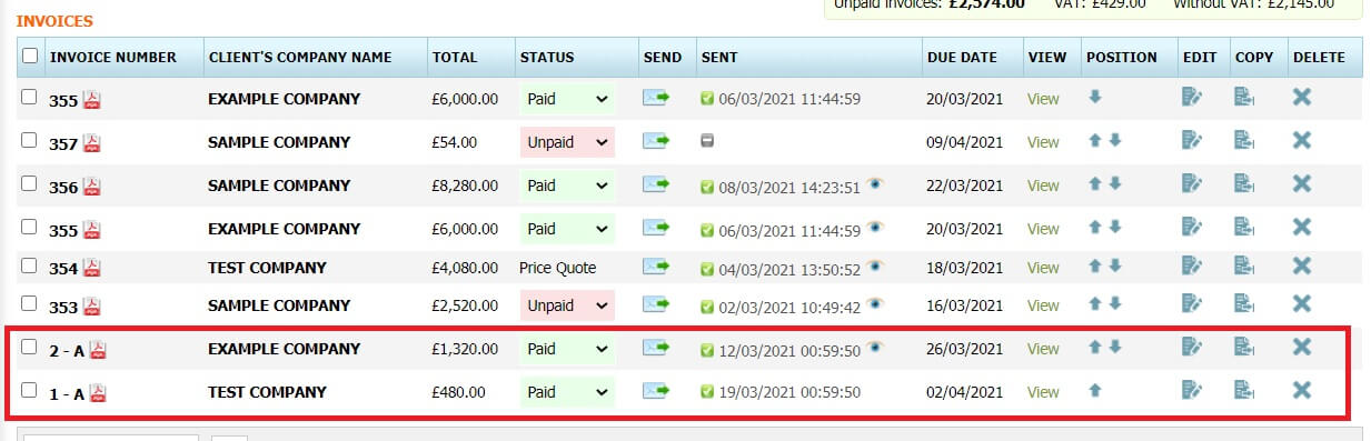 Recurring invoices Recurring invoices