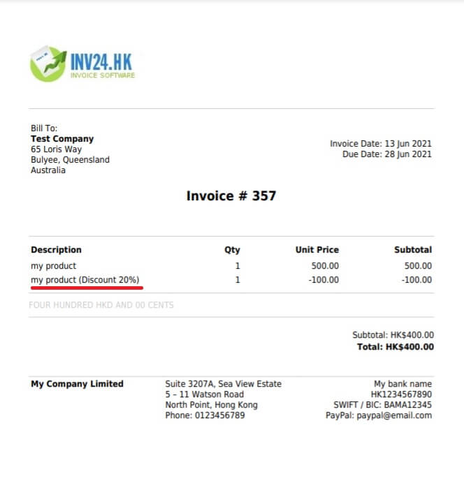 invoice with discounts invoice with discounts