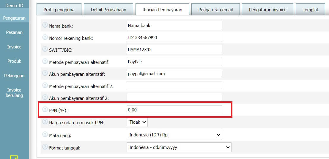 Cara membuat invoice tanpa PPN