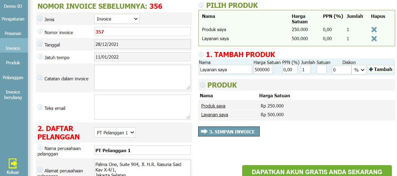 Cara membuat invoice