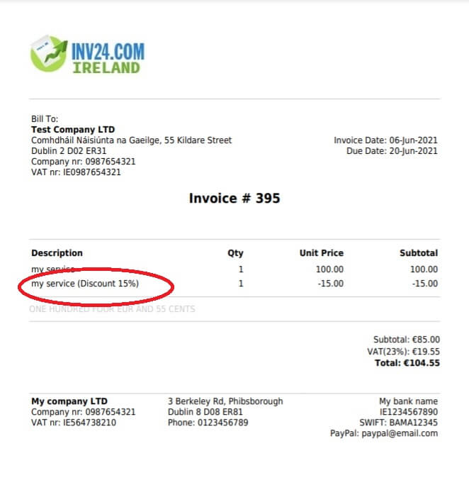 invoice with discounts invoice with discounts