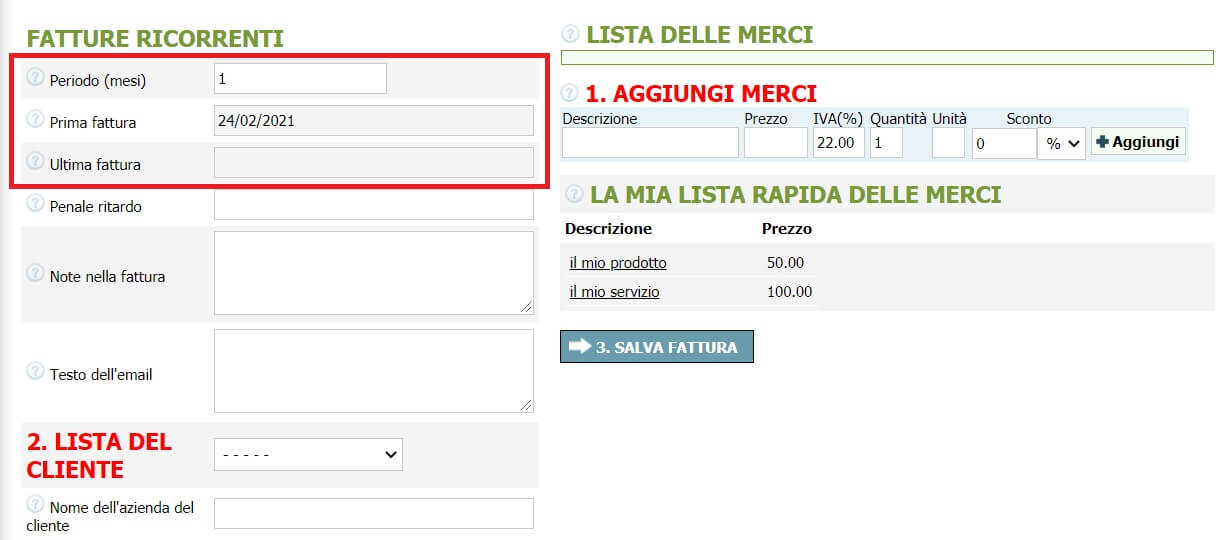 Come creare fatture ricorrenti Come creare fatture ricorrenti