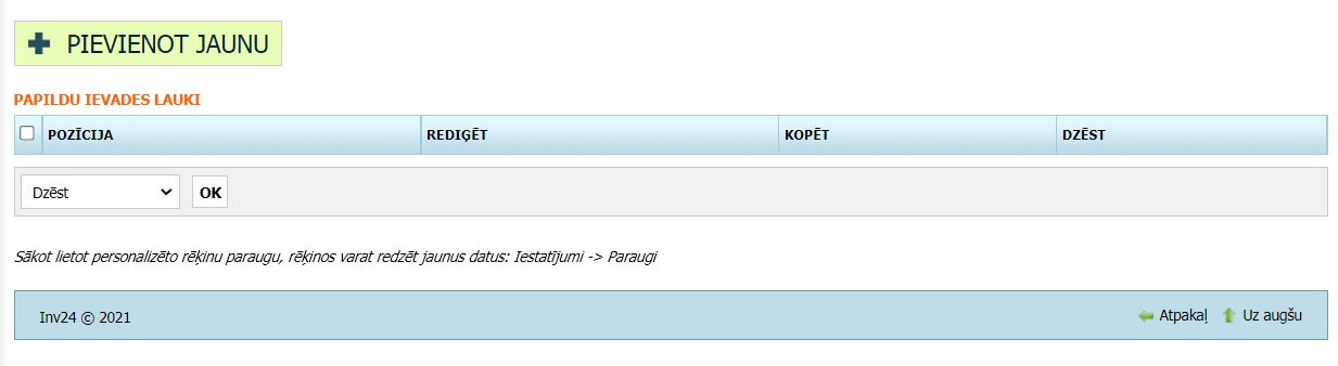 Papildu ievades lauki