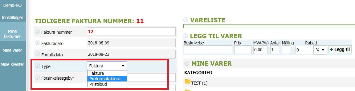 Hvordan lage en proformafaktura