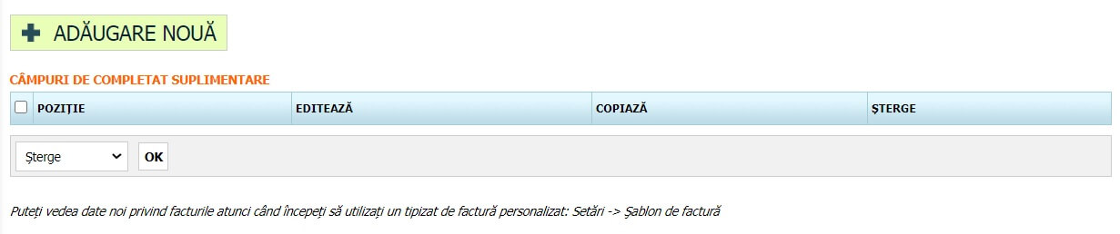 Câmpuri de completat suplimentare Câmpuri de completat suplimentare