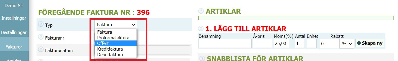 Så här skapar du ett offert