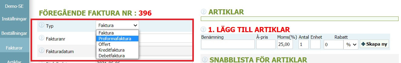 Så här skapar du en proformafaktura
