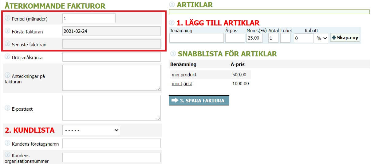 Hur man skapar återkommande fakturor Hur man skapar återkommande fakturor