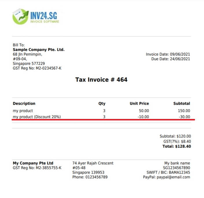 invoice with discounts invoice with discounts