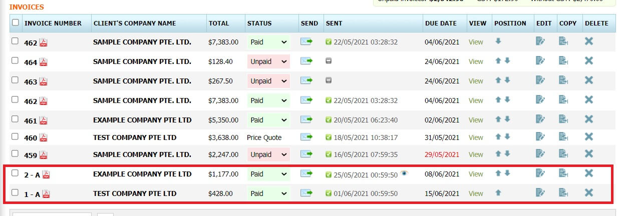 Recurring invoices Recurring invoices