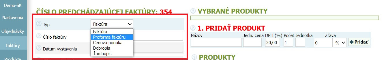 Ako vytvoriť proforma faktúru