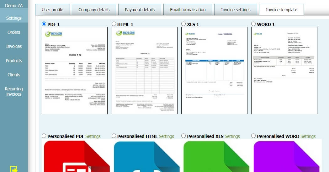 User Profile - Invoice Template User Profile - Invoice Template