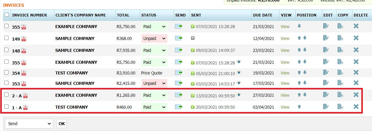 Recurring Invoices Recurring Invoices
