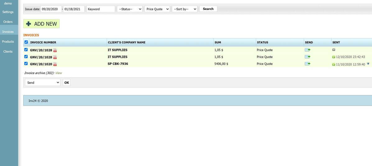 Online Quoting Software for Small Business Inv24